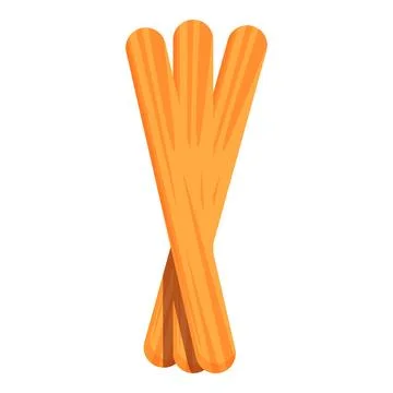 Three breadsticks standing up on white background Stock Illustration