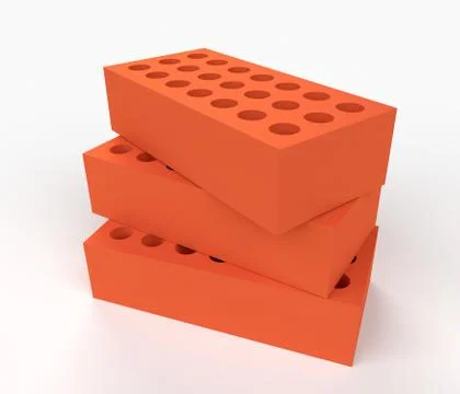 Three bricks. Construction concept Illustrazione stock