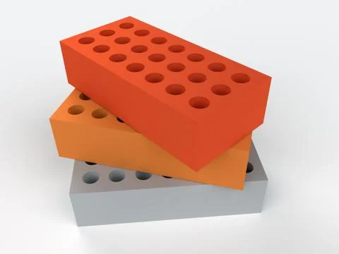 Three bricks. Construction concept Illustrazione stock