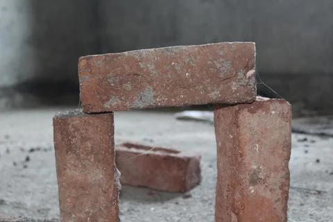 Three bricks on each other showing concept of gate Stock Photos