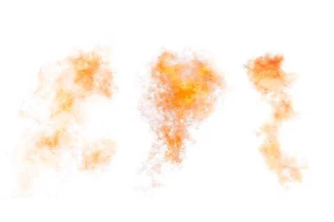 Three bright flames isolated Foto stock