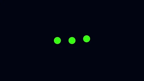 Three Bright Green Dots on Dark Background Stock Footage 332984293