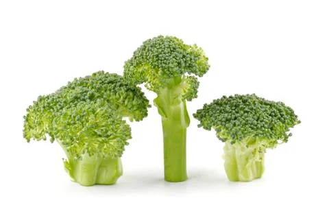 Three broccoli florets Stock Photos