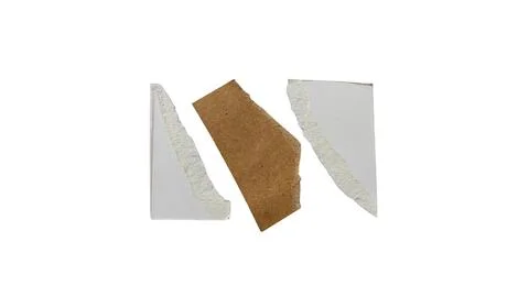 Three broken concrete and brick wall pieces on plain background Stock Illustration