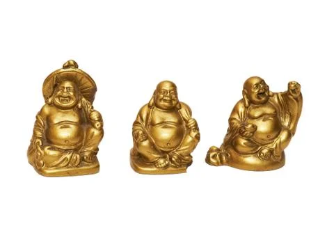 Three bronze buddha statues Foto stock