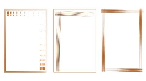 Three brown borders vector set Stock Illustration