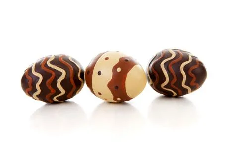 Three brown easter eggs Stock Photos