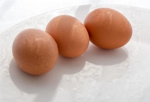 Three brown eggs  스톡 사진