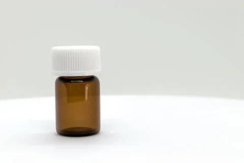 Three Brown Sample Bottle with White Cap Stock Photos