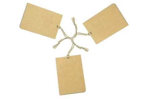 Three brown tags Stock Photos