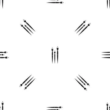 Three brushes for painting pattern seamless black イラスト素材