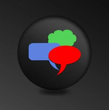 Three bubble on the black button Stock Illustration