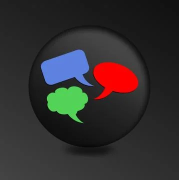 Three bubble on the black button Stock Illustration