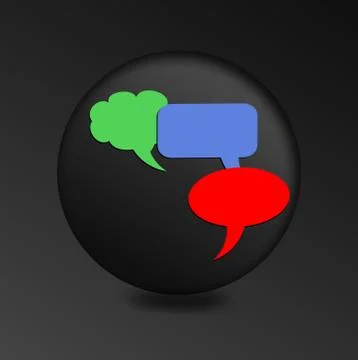 Three bubble on the black button Stock Illustration