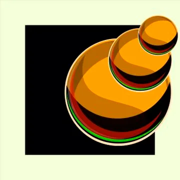 Three bubbles in a black square Stock Illustration