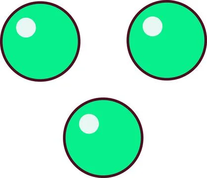 Three bubbles round drops green outline vector elements 库存插图