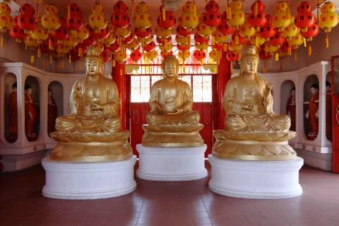 Three buddha statues Stock Photos