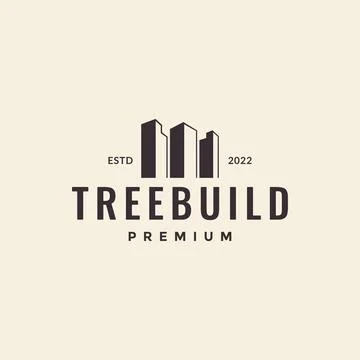 Three building skyscraper hipster logo design vector graphic symbol icon il.. Stock Illustration