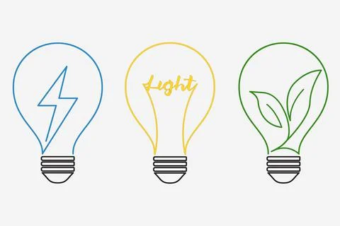 Three bulb concept icon set Illustrazione stock
