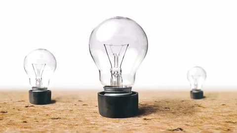 Three Bulbs in the desert Stock Footage 87297243