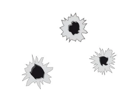 Three bullet holes Stock Illustration