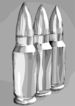 Three bullets in the row Stock Illustration