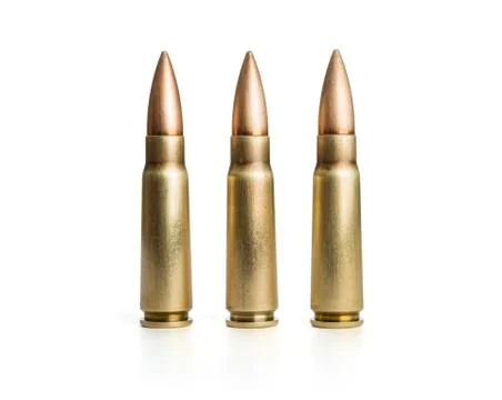 Three bullets on white background Stock Photos