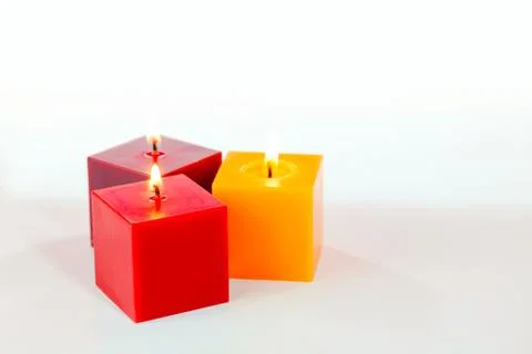 Three burning candles Stock Photos