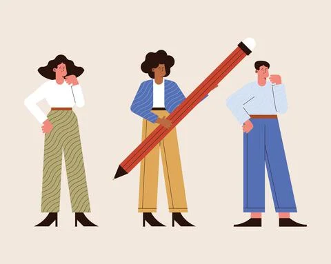 Three business ethics persons Illustrazione stock