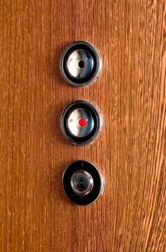 Three buttons in a luxury elevator Stock Photos