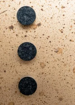 Three buttons on panel Stock Photos