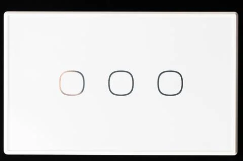 Three buttons on a white panel in a simple design Stock Photos