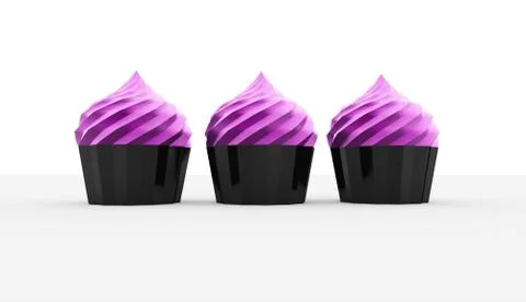 Three cakes isolated on white background Stock Illustration