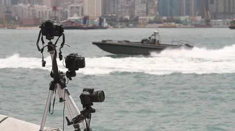 Three cameras taking photos Stock Footage 10915720