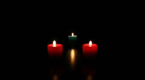 Three candle burning  5 HD 1080p Stock Footage 956679