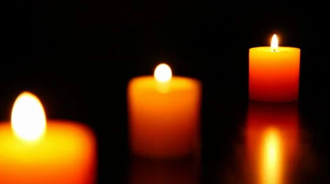 Three candle burning  7 HD 1080p Stock Footage 956611