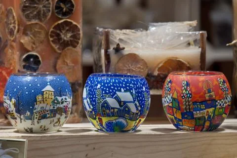 Three candle-holder Fotos Stock