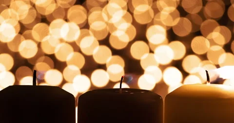 Three Candles are Extinguished One by One 4K Stock Footage 104096965