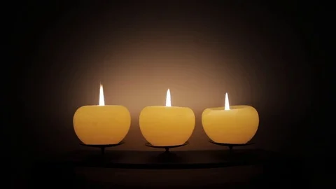 Three candles blown off Video stock 75992188