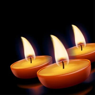 Three candles in darkness Stock Illustration