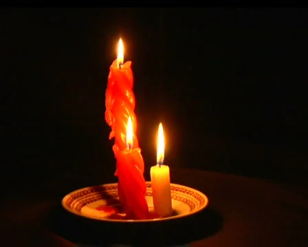 Three candles  Stock Footage 492857