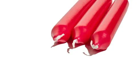 Three candles Stock Photos