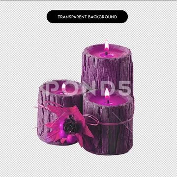 Three Candles PNG: Ambient Lighting for Your Designs PSD Template