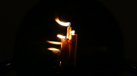 Three candles range from wind. Stock Footage 60217912