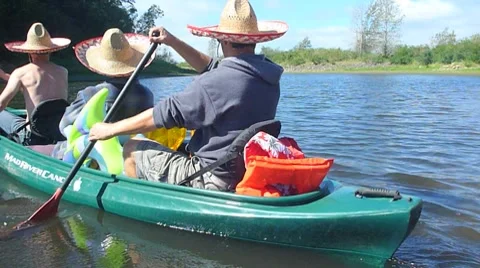 The Three Canoers Time Lapse Away Video stock 8429809