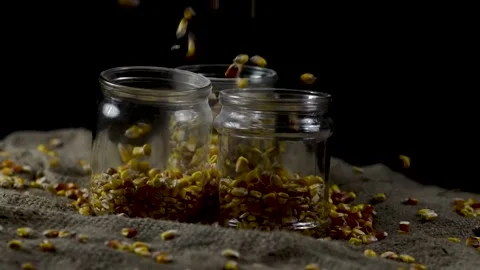 Three cans of corn Video stock 154428056