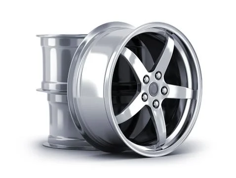 Three car disc on white background. 3d illustration Stockillustratie