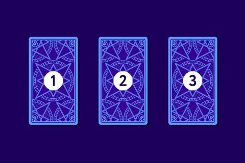 Three card tarot spread. Reverse side Stock-Illustration