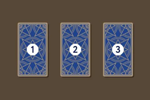Three card tarot spread. Reverse side Stock Illustration