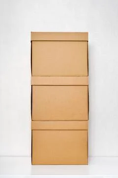 Three cardboard boxes Stock Photos